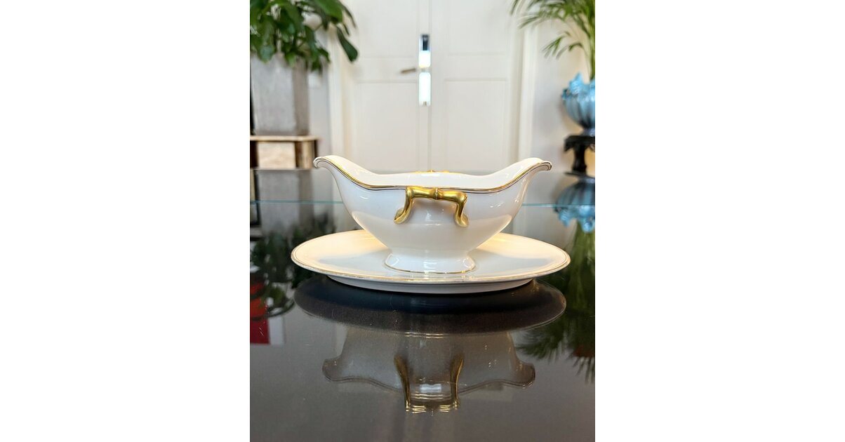 TOLIDA Saucière En Céramique Blanche Avec Plateau - 17 Oz, Passe Micro-ondes Et Lave-vaisselle